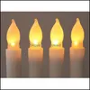 Świece Strona główna Décor Ogród LED Light Cone Electronic Taper Candle Battery Heredated Bezpłomne dla weselu Urodziny Dekoracje Wholesa