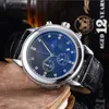 Lua fase design masculino assistir top brand mass relógios de couro preto quartzo de luxo machado wristwatch data automática velocidade cronógrafo st3170278