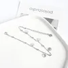 Pärlor anklets 925 sterling silver geometriska minimalistiska sommar mode fot smycken armband för fotled droppe