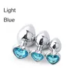 Sexo Anal Brinquedos Smooth Metal Butt Plug Set Ass Para Mulheres Cristal Jóias Coração Aço Erótico Massager 1211