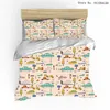 Bedding Sets Kids Boys Duvet Cover Set Cartoon Truck Lorry Car Bedspread Pillowcase Single Double Bedroom 2/3 Piece Decor