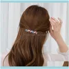 J￳ias de casamento Shimera Rhinestone Barrettes franceses Clipes coreanos para mulheres senhoras Clarp Cryps Group Fashion Hair Jewelry Drop Deliver