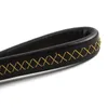 Dog Collars Smycze Brown 14 "Oryginalna skóra krótka smycz ołowiana wyściełana uchwyt ciężkich średnich średnich z wyjmowanym hakiem