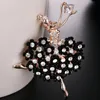 Pins, Brooches Ballet Dancing Girl Ballerinas Shinning Crystal Glass Brooch For Woman Pin Clips Scarf Hats Shoulder Corsages Bouquet