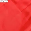 Zevity Women Simply Solid Color Kieszenie Patch Casual Proste Spodnie Kobiet Chic Elastyczny Talia Lace Up Lato Długie Spodnie P1192 211112 \ t