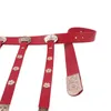 Cinture Hanfu cintura da uomo donna in pelle in pelle antichi accessori cosplay rosso nero per2924111