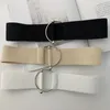 Cinture Cintura larga intrecciata vintage per donna Fibbia tonda Tinta unita Vita femminile Casual regolabile Cinturino semplice retròCinture