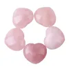 Grânulos naturais Coração em forma de pedras de cristal 35x25x15mm rosa rosa quartzo esculpido palmeira healing gemstone amante presente yoga pedra pedra