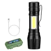 Mini Torch 3 tryby Zoomable XPE Q5 COB LED Pocket Clip 14500 / Light Akumulator ZAKLAMP 40MAY31 latarki latarki