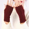 Unisexe élégant main plus chaud hiver gants bras Crochet tricot doux demi-doigt gants conduite main protéger mitaines sans doigts