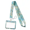 5 pz/set Van Gogh fiori di ciliegio cordini per credenziali per carta d'identità chiave palestra cellulare cinturino porta badge USB corda pendente portachiavi regalo