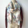 Low MOQ Customized Flower Digital Print 100% Cotton and Linen Fabric Women Scarf