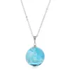 Transparent blue sky white clouds resin Ball Necklace Earring Set Women Wedding Party Exquisite Jewelry suit