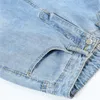 Alto cintura de cintura larga perna briga de calça jeans 90s cargas barracas estéticas castanhas de grandes dimensões outono azul namorado pantalon femme 210629