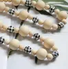 Wood Bead String Home Decor Patched Color Lattice Wooden Beads Creative Hemp Rope Tassel Beaded Pendant Nordic Style Country Decoration Handmade WMQ1337