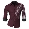 Jeansian Herrenmode-Hemden, lässig, langärmelig, schmale Passform, Tatoo, stilvoll, Z030 220216