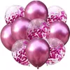 Balloon Market Palloncino di coriandoli da 12 pollici 10 pezzi/set Palloncini decorativi in lattice di colore metallizzato Decorazioni per feste di compleanno di nozze