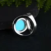 Винтажный лунный камень преувеличенный кольцо для женщин серебряные цветные украшения 2021 размер 6 7 8 9 10