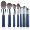 11 pezzi di pennelli per trucco set sky blue fibre manico in legno basamento per ombretto blush professionisti pennelli di alta qualità