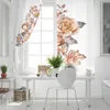 Flores pintura a óleo arte amarela rosas retro cortinas para sala de estar quarto cozinha casa suprimentos prontos cortina de janela drapees