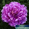 10 pçs Blooming Peony Silk Big Head Flores 18cm Artificial Flowers Home Wedding Decor DIY Hats DIY Marriag Accessoies Presentes de Ano Novo