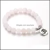 Joyería Piedras mate Lotus Charm Pulseras elásticas Mujeres Árbol de la vida de moda Om Meditado Chakra Yoga Con cuentas, Strands Drop Entrega 2021 PJS