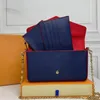 Tasarımcılar çanta çantası kadın moda monogramları çoklu pochette felicie zincir crossbody lüks omuz çantası kutu tozu çantası