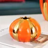 Vases Star Fruit Ceramics Vase Orange Porcelain Desk Decor Golden Stripes Floral Artificial Flowers Home Decoration Modern