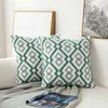 Niebieski i zielony geometryczny haft poduszki bawełniane płótno szydełkowe poduszki sofa nocna dekoracja samochodowa poduszka poduszka 211110