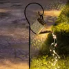 Лампы лужайки креативные светодиодные чайники солнечные света полые кованые железа цветок полива мочиться сказочной струнной лампой водонепроницаемый садовый оформление
