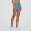 LU-55 Yoga Kort Byxor Kvinnor Kör Shorts Ladies Casual Vuxna Sportkläder Tjejer Övning Fitness Slitage