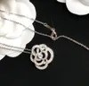Luxusschmuck Halskette CAMELIA Anhänger Diamant Pullover 925 Sterling Silber rhodiniert Designer dünne Kette Damen Halsketten fa2739413