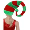 1 ADET Komik Parti Şapkaları Noel Şapka Tatil Tema Şapka Uzun Çizgili Keçe Peluş Elf Şapka Noel Partisi Aksesuar Kırmızı ve Yeşil Keçe