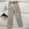 Neploe New Spring Women Harem Byxor Hög midja Lösa Formella Eleganta Byxor Kontor Lady Koreansk Sweatpants Med Bälte 4H114 210422