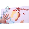 Halloween -geschenken Bloody Bath Mat Kleur Veranderende plaat worden rood nat maakt u bloedend pompoenprint douchetapijt voor badkamer7352119