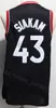 Pascal Siakam Jersey 43 Men Basketball Black Red White Team Color For Sport Fans Breathable Embroidery And Sewing Pure Cotton Shirt Excellent Quality On Sale