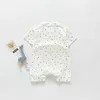 Yaz Bebek Romper Polka Dot Yaka Tulum Eğlence Erkek Giysileri S 210702