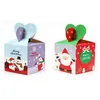 Julklapp Wrap Apple Box Candy Cookies Package Cartoon Santa Claus Snowman Penguins Elk Christmas Tree Mönster Xmas Party Present Supply Zl0008