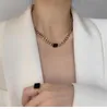 Kolczyki Naszyjnik Wyolbrzymiony stal tytanowy gruby łańcuch American Black Square Clavicle Bransolet Pierścienia Biżuteria dla kobiet 2021275T
