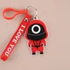 لعبة Squid Keychain Person Person Key Chain Ring Charm Jewelry Ular TV Cartoon Doll Model Model Moving Mehans Wooden People Pontang PVC Toys Gifts4738428