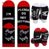 J78E homens menino adolescente novidade engraçado jogo meias por favor não perturbe letras imprimir contraste cor casual mid tube hosiery presentes x0710