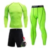 Uomo Compression set MMA T-shirt a maniche lunghe Pantaloni attillati da uomo Fitness Bodybuilding Abbigliamento Skull Top Rashguard Tuta sportiva da uomo 211023