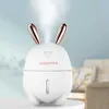 300ML Air Humidifier Cute Rabbit Ultra-Silent USB Aroma Essential Oil Diffuser Office Car Humidificador Purifier Mist Maker 210724