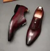 Mens Cowhide Dress Shoes 정품 가죽 패션 럭셔리 비즈니스 캐주얼 레드 바닥 지퍼 포인트 발가락 로퍼 잉글랜드 파티 웨딩 공식 사무실 정장 신발