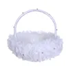 Western Wedding Ceremony Romantic Flower Girls Basket Rhinestone Foam Rose Flower Feathers Petals Bouquets Holder