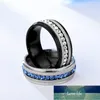 AsJerlya Female Crystal CZ Stone Ring Vintage Stainless Steel Women Wedding Rings Fashion Promise Black Silver Engagement Ring Factory price