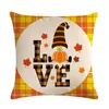 Automne citrouille taie d'oreiller 45*45 cm ferme décor Thanksgiving sans visage poupée lin jeter taie d'oreiller