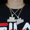 Łańcuchy duże duże litery szybkie pieniądze wisiorek z łańcuchem linowym naszyjniki dla mężczyzn kobiet złoty kolor sześcienny cyrkon biżuteria hip hop
