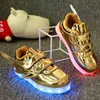 Jawaykids USB Şarj Parçalama Sneakers Çocuklar Koşu LED Kanatları Çocuklar Lights Luminous Ayakkabı Kız Erkek Moda 220115