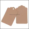 Greeting Cards Event & Party Supplies Festive Home Garden 100Pcs/Lot Blank Kraft Jewelry Price Label With String 20M Paper Tags Gift Y1230 D